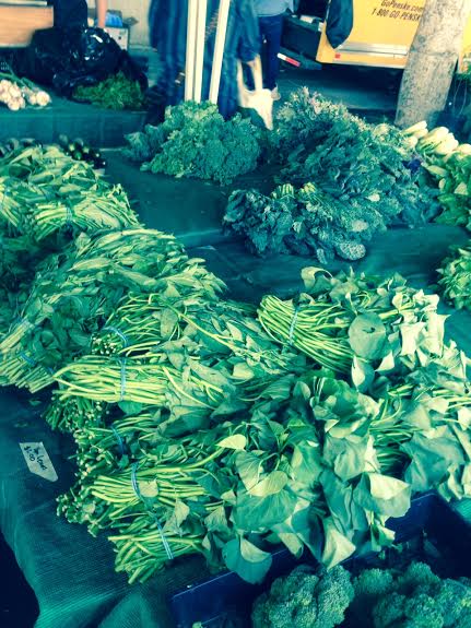 chinese yam leaves, okra leaves, ong choy greens