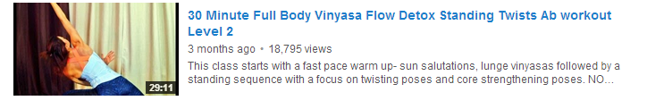 30 Minute Full Body Vinyasa Flow Detox Standing Twists Ab workout Level 2