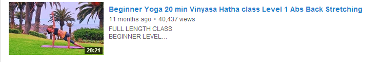 Beginner Yoga 20 min Vinyasa Hatha class Level 1 Abs Back Stretching