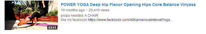 POWER YOGA Deep Hip Flexor Opening Hips Core Balance Vinyasa