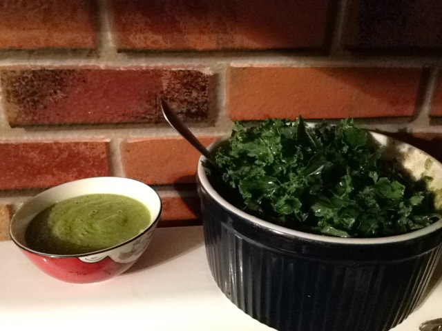 kale salad and raw dressing
