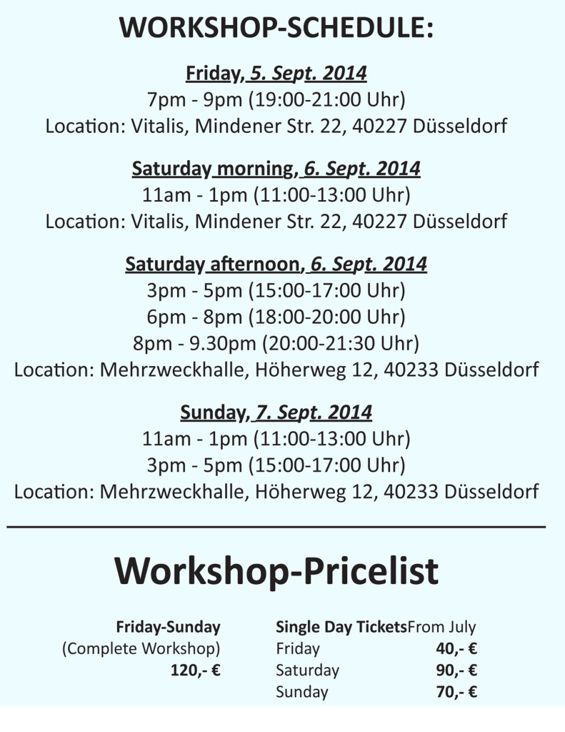 dusseldorf Workshop flyer september 5-7th