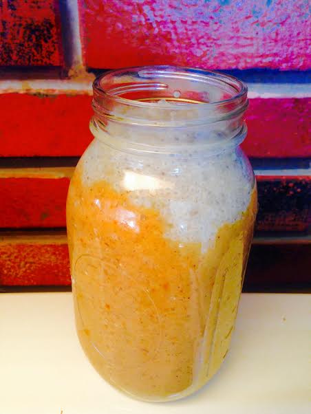 sweet basil seed mandarin quince smoothie! with cardamom  and saffron