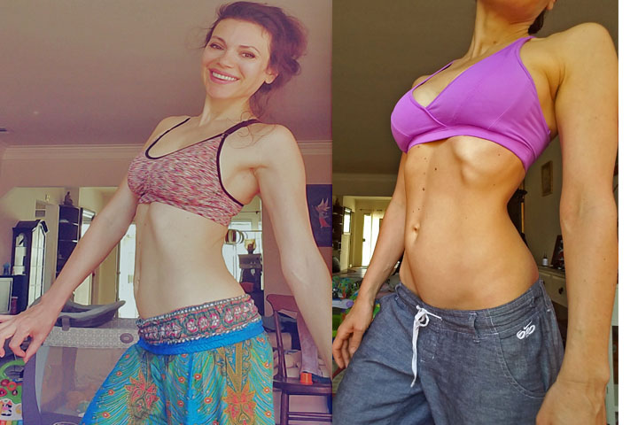 postpartum core before after 30 day challenge